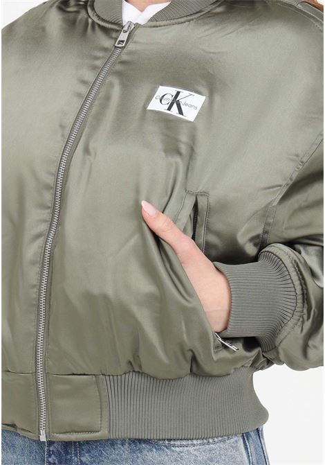 Olive green women's jacket with pockets CALVIN KLEIN JEANS | J20J222591LDYLDY